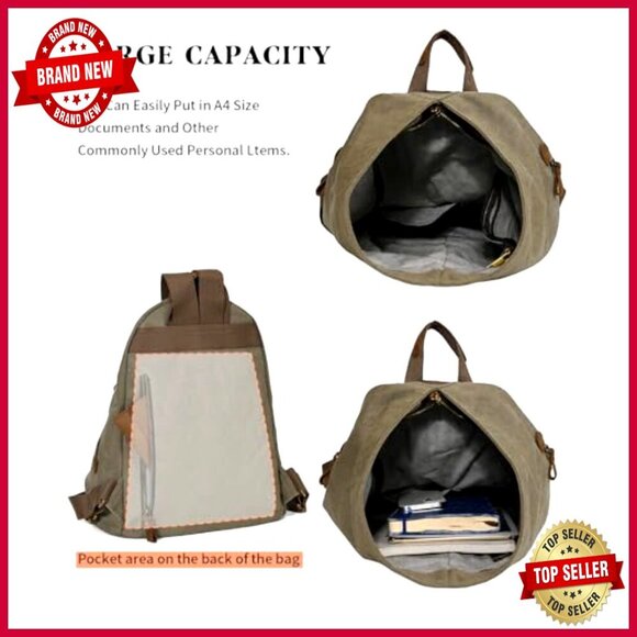 Large Canvas Vintage Backpack Daypack for Travel Hiking Casual Use main image 5